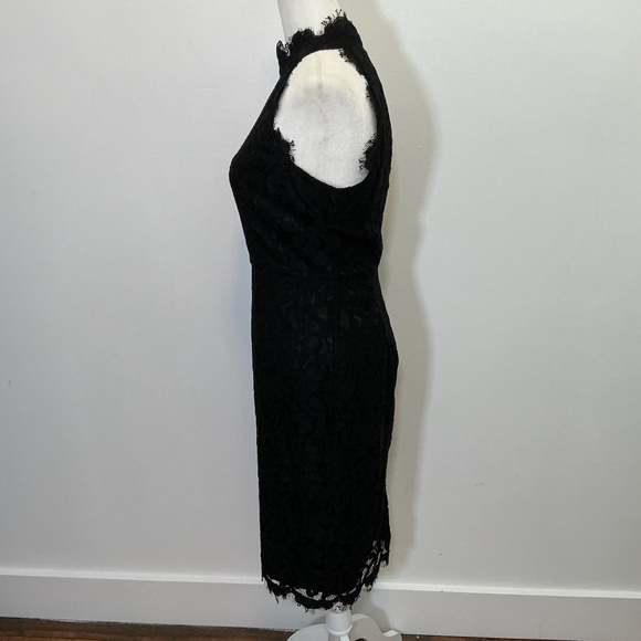 Eliza J Black Lace High Neck Sheath Midi Dress Size 4 - Picture 11 of 16